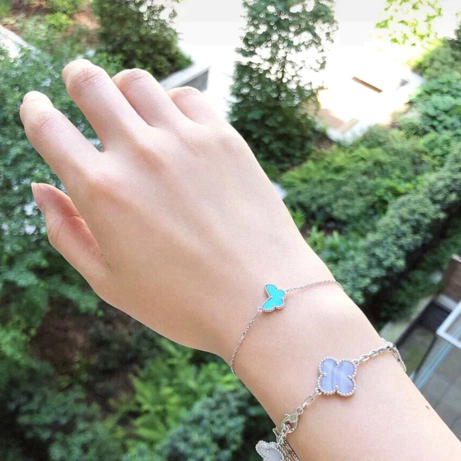 [Love Aura]BUTTERFLY TURQUOISE BUTTERFLY BRACELET SILVER