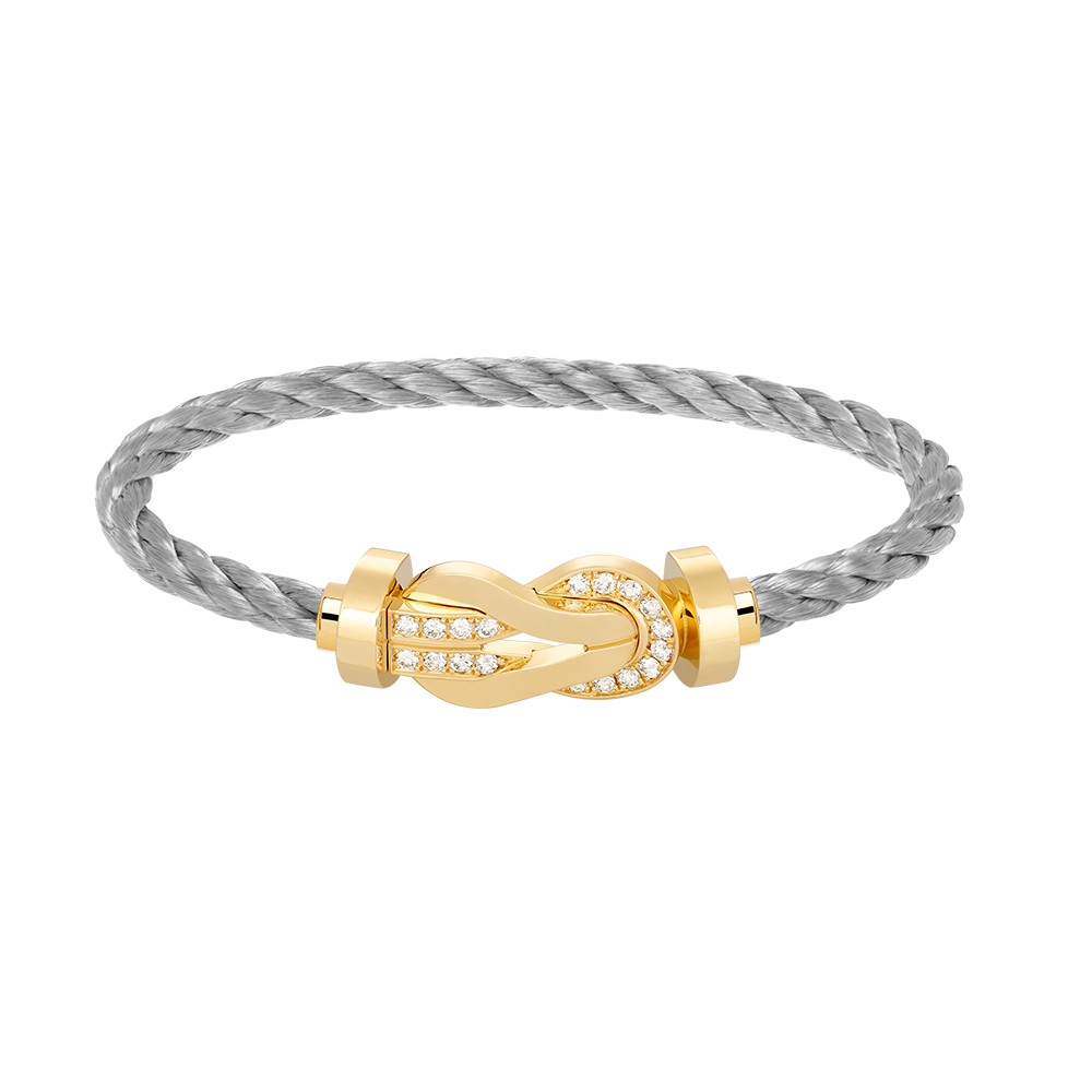 [Love Aura]CHANCE LARGE 8 FIGURE BUCKLE HALF DIAMOND BRACELET GOLD