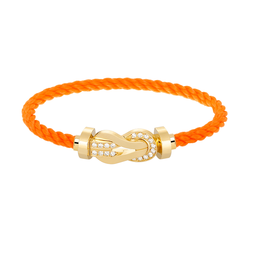 [Love Aura]CHANCE LARGE 8 FIGURE BUCKLE HALF DIAMOND BRACELET GOLD