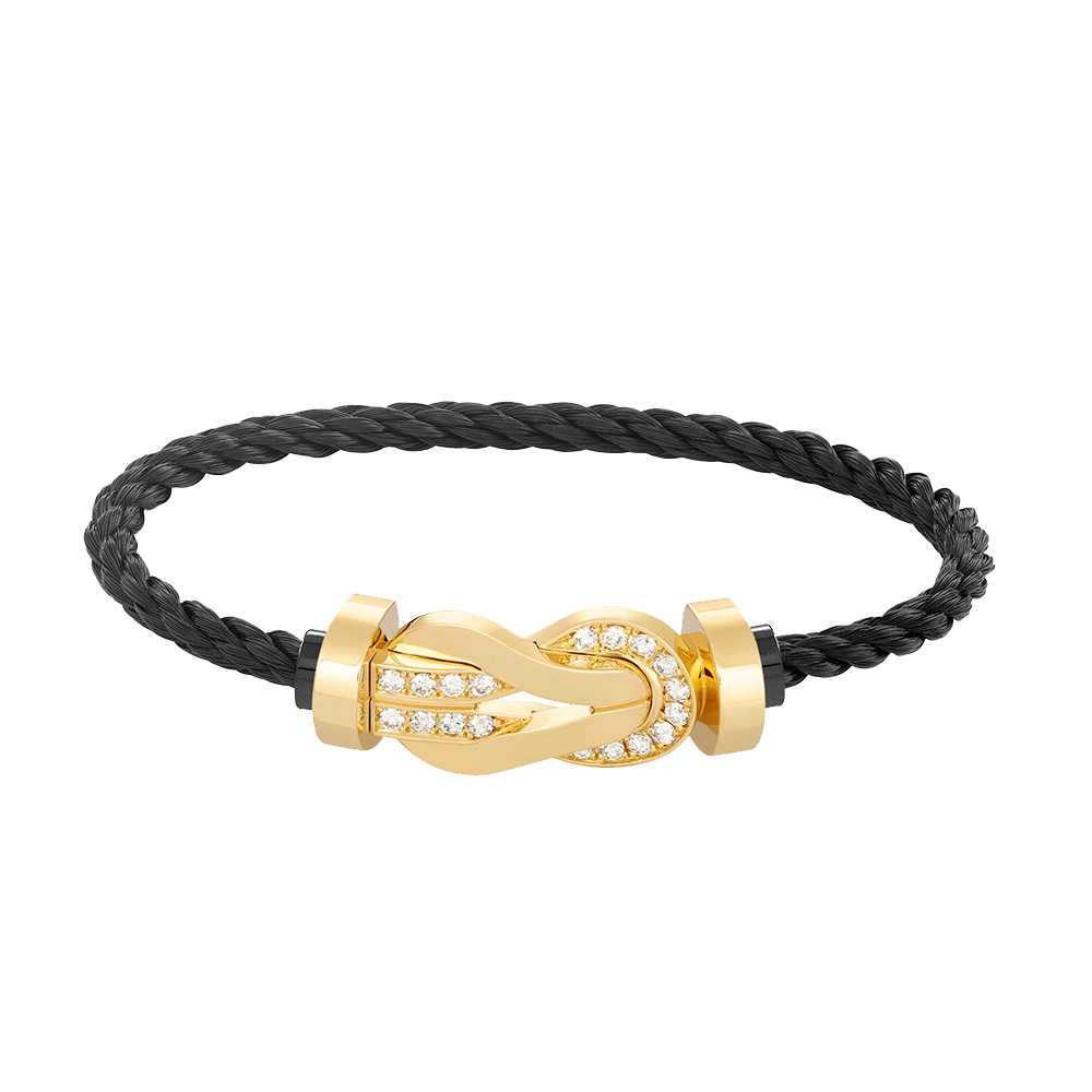 [Love Aura]CHANCE LARGE 8 FIGURE BUCKLE HALF DIAMOND BRACELET GOLD