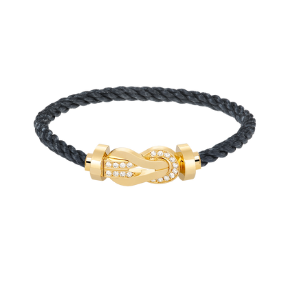 [Love Aura]CHANCE LARGE 8 FIGURE BUCKLE HALF DIAMOND BRACELET GOLD