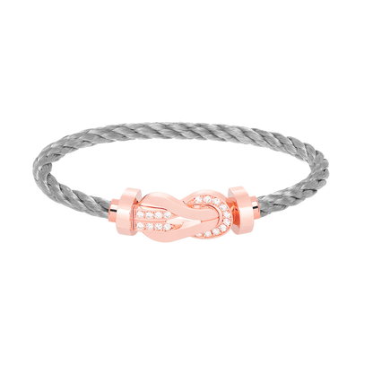 [Love Aura]CHANCE LARGE 8 FIGURE BUCKLE HALF DIAMOND BRACELET ROSE GOLD