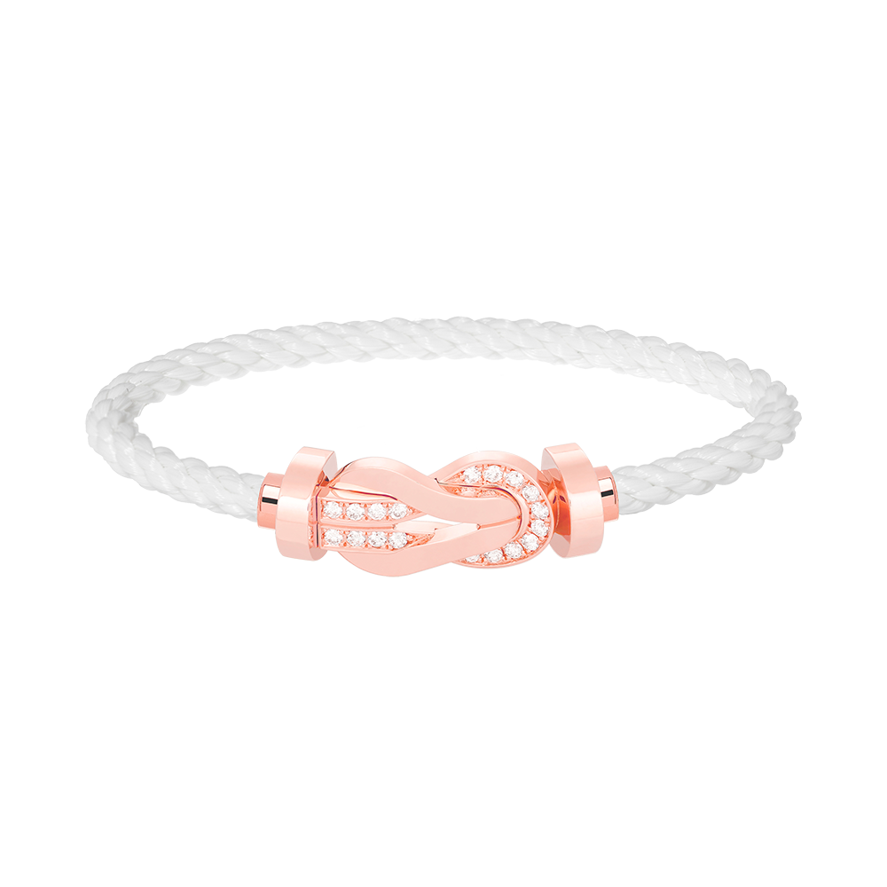 [Love Aura]CHANCE LARGE 8 FIGURE BUCKLE HALF DIAMOND BRACELET ROSE GOLD