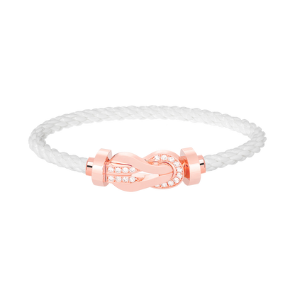 [Love Aura]CHANCE LARGE 8 FIGURE BUCKLE HALF DIAMOND BRACELET ROSE GOLD