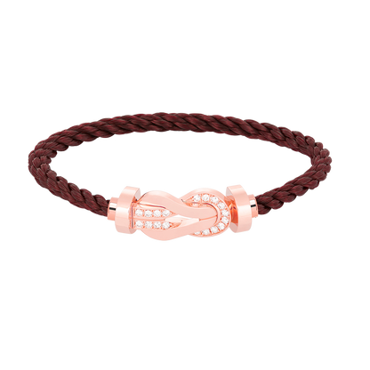 [Love Aura]CHANCE LARGE 8 FIGURE BUCKLE HALF DIAMOND BRACELET ROSE GOLD