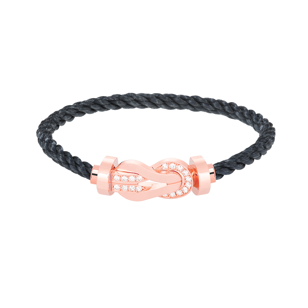 [Love Aura]CHANCE LARGE 8 FIGURE BUCKLE HALF DIAMOND BRACELET ROSE GOLD