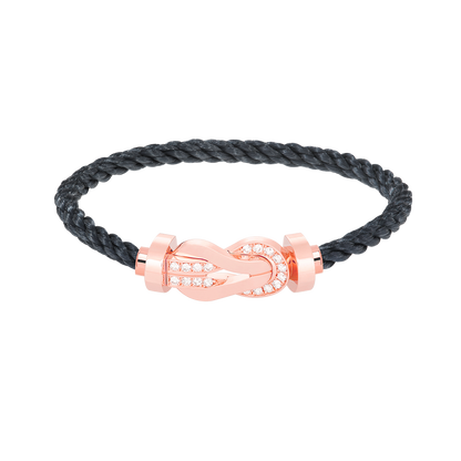 [Love Aura]CHANCE LARGE 8 FIGURE BUCKLE HALF DIAMOND BRACELET ROSE GOLD