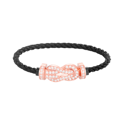 [Love Aura]CHANCE LARGE 8 FIGURE BUCKLE FULL DIAMOND BRACELET ROSE GOLD