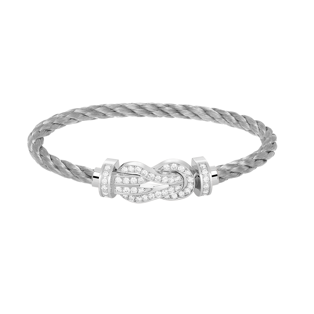 [Love Aura]CHANCE LARGE 8 FIGURE BUCKLE FULL DIAMOND BRACELET SILVER