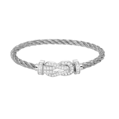 [Love Aura]CHANCE LARGE 8 FIGURE BUCKLE FULL DIAMOND BRACELET SILVER