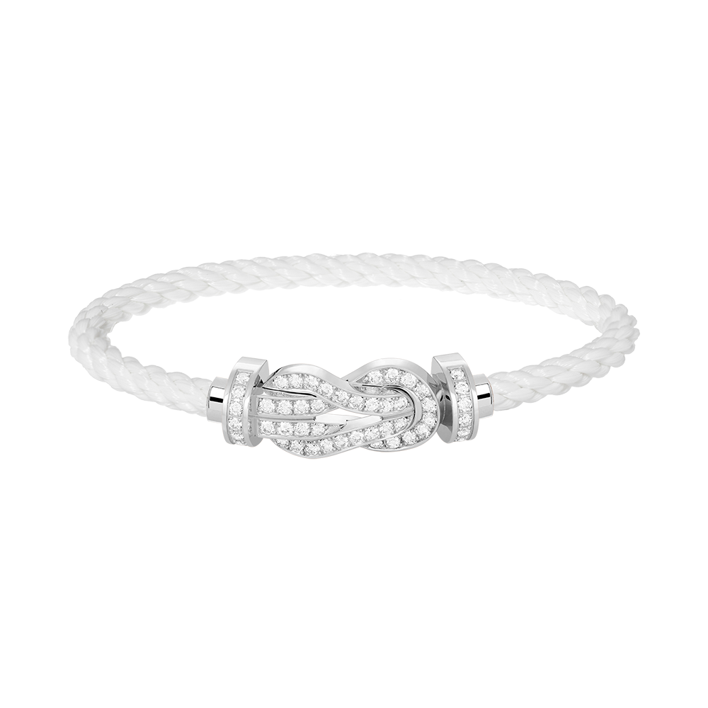 [Love Aura]CHANCE LARGE 8 FIGURE BUCKLE FULL DIAMOND BRACELET SILVER