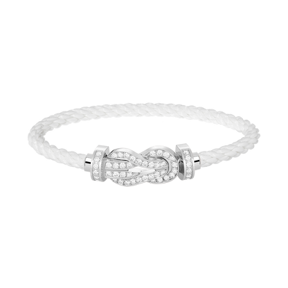 [Love Aura]CHANCE LARGE 8 FIGURE BUCKLE FULL DIAMOND BRACELET SILVER