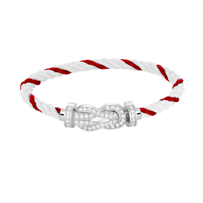 [Love Aura]CHANCE LARGE 8 FIGURE BUCKLE FULL DIAMOND BRACELET SILVER