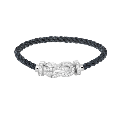 [Love Aura]CHANCE LARGE 8 FIGURE BUCKLE FULL DIAMOND BRACELET SILVER