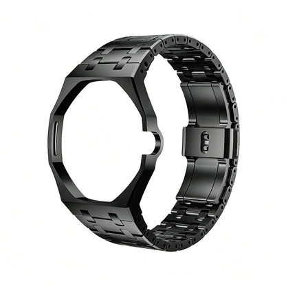 Oak Pop Black Steel  Silicone Strap