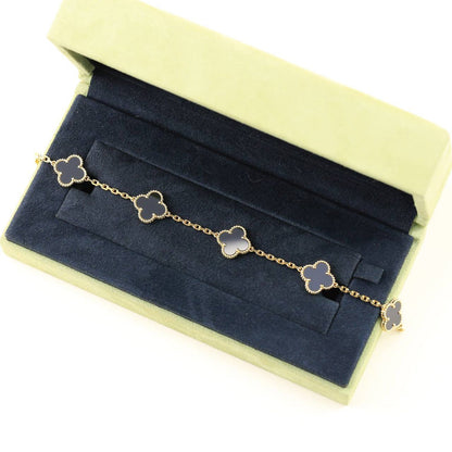 [Love Aura] CLOVER 5 MOTIF ONYXS BRACELET COLLECTION