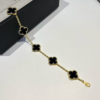 [Love Aura] CLOVER 5 MOTIF ONYXS BRACELET COLLECTION