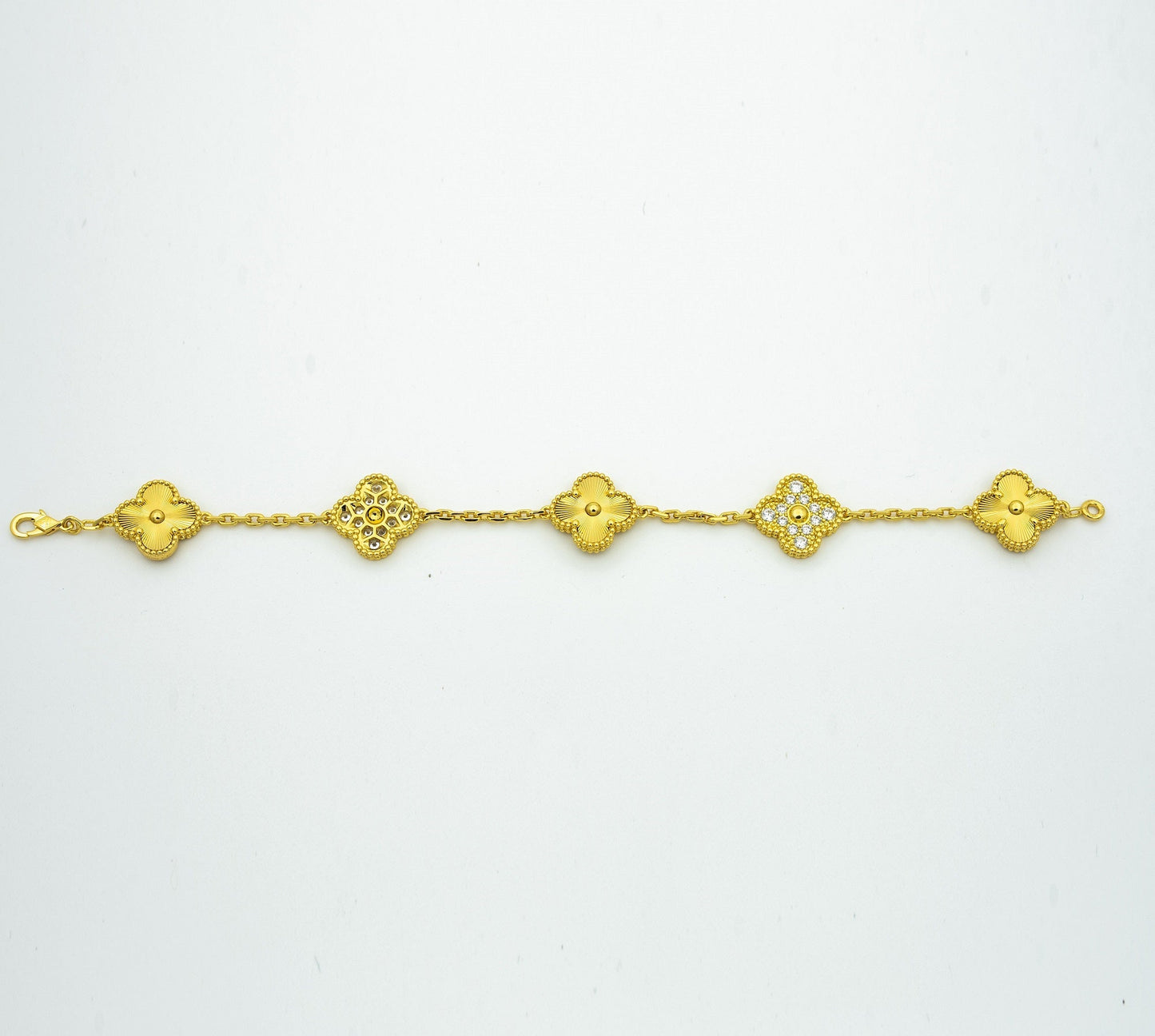 [Love Aura]CLOVER BRACELET 5 MOTIFS GOLD DIAMOND