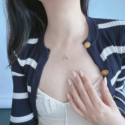 [Love Aura]Sparkling "A" Shape Necklace