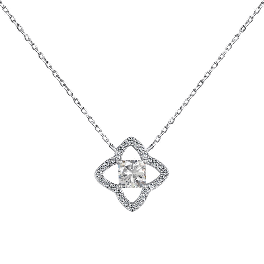 [Love Aura]Exquisite Flower Shape Princess Cut Necklace