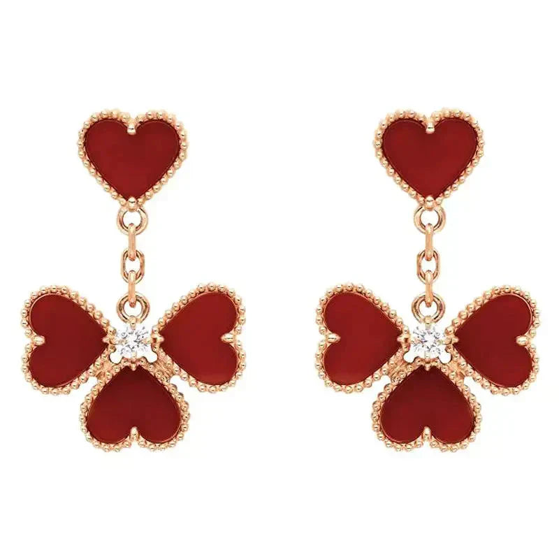 [Love Aura]SWEET CLOVER CARNELIAN EARRINGS
