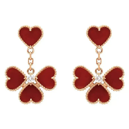 [Love Aura]SWEET CLOVER CARNELIAN EARRINGS