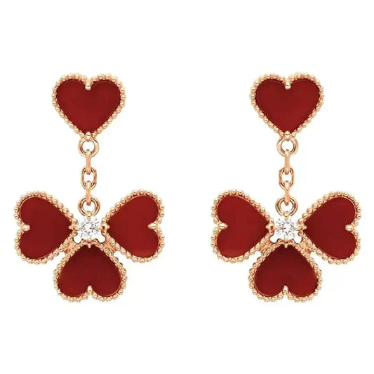 [Love Aura]SWEET CLOVER CARNELIAN EARRINGS
