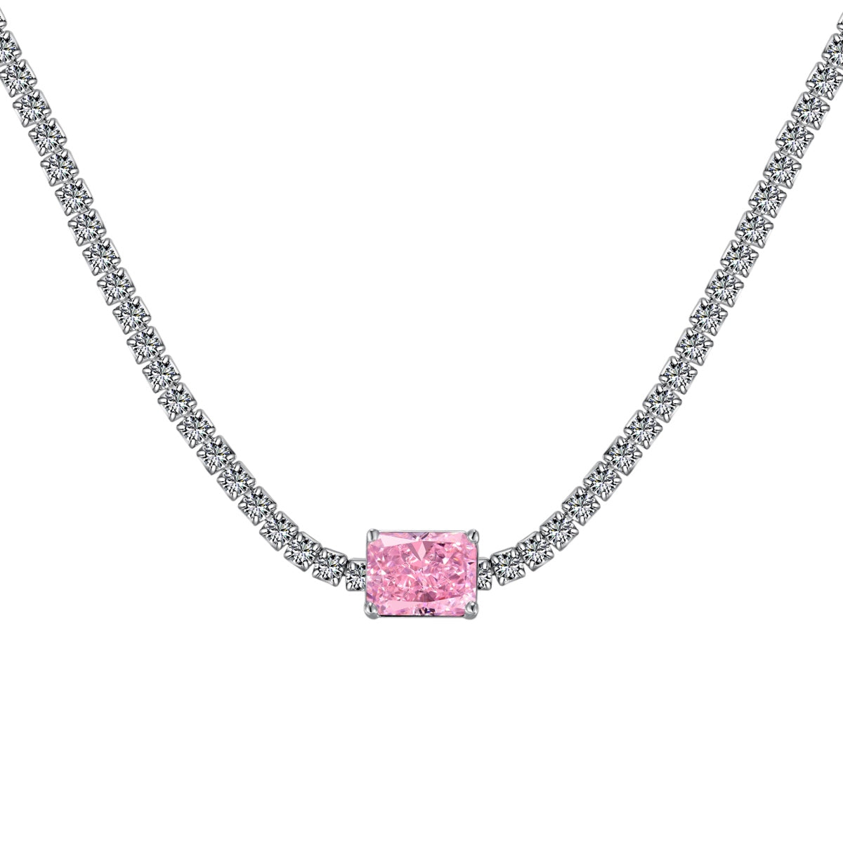 [Love Aura]2.0 carat Ornate Emerald Cut Necklace