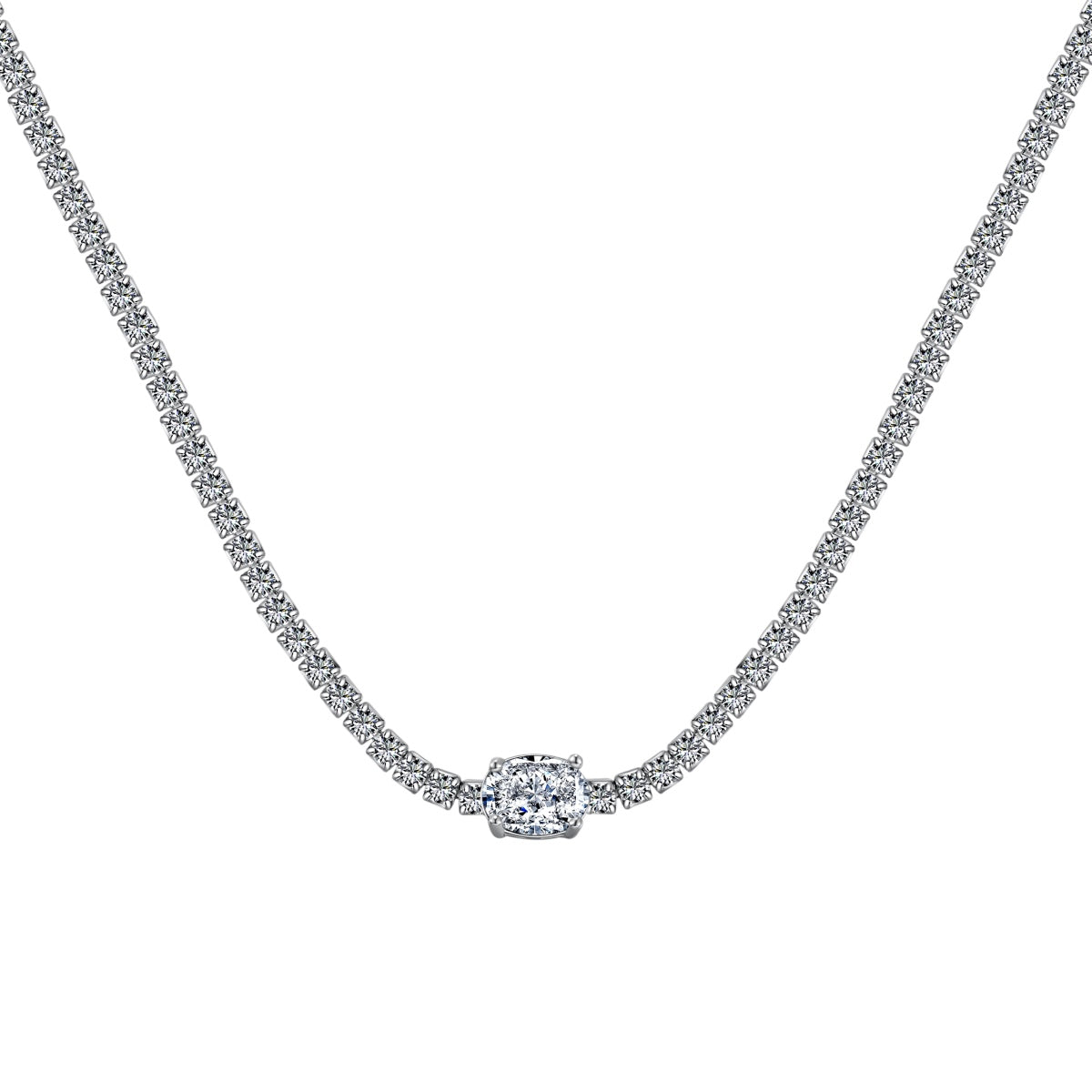 [Love Aura]1.0 Carat Shining Oval Cut Necklace