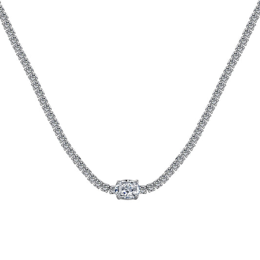 [Love Aura]1.0 Carat Shining Oval Cut Necklace