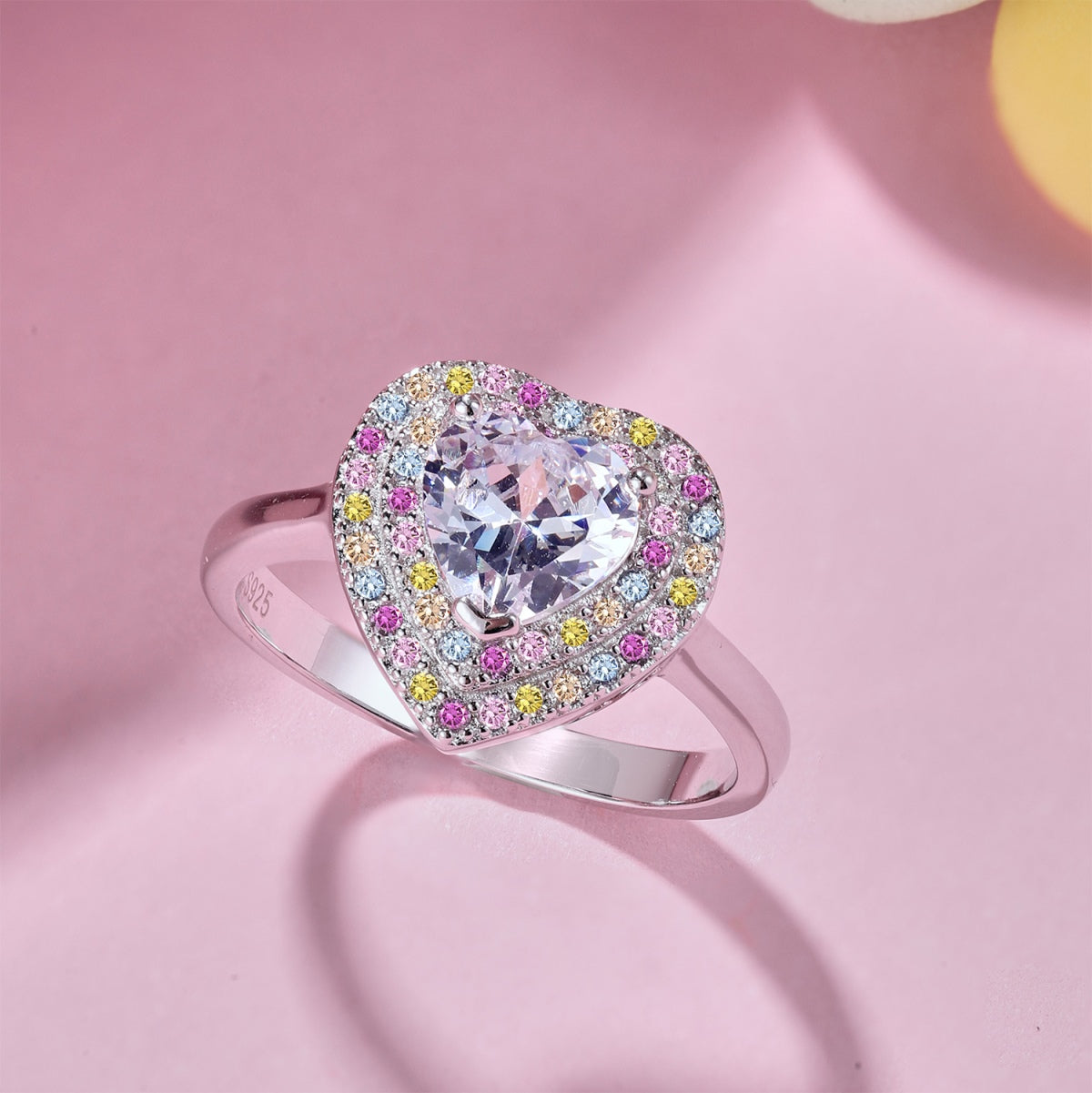 [Love Aura]Delicate Ebullient Heart Shape Wedding Ring