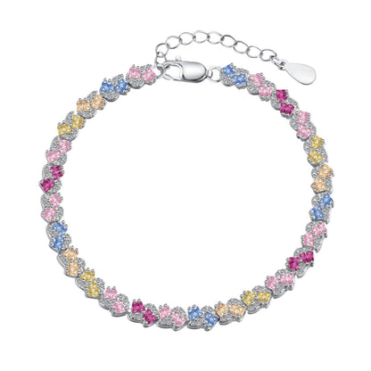 [Love Aura]Ornate Colorful Flower Shape Party Bracelet