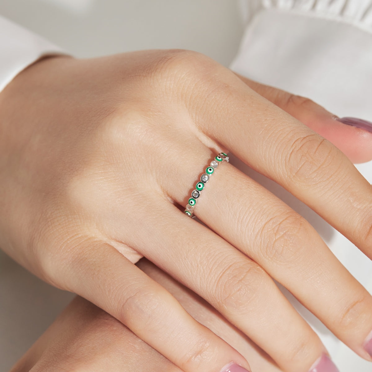 [Love Aura]Sparkling Vibrant Round Shape Daily Ring