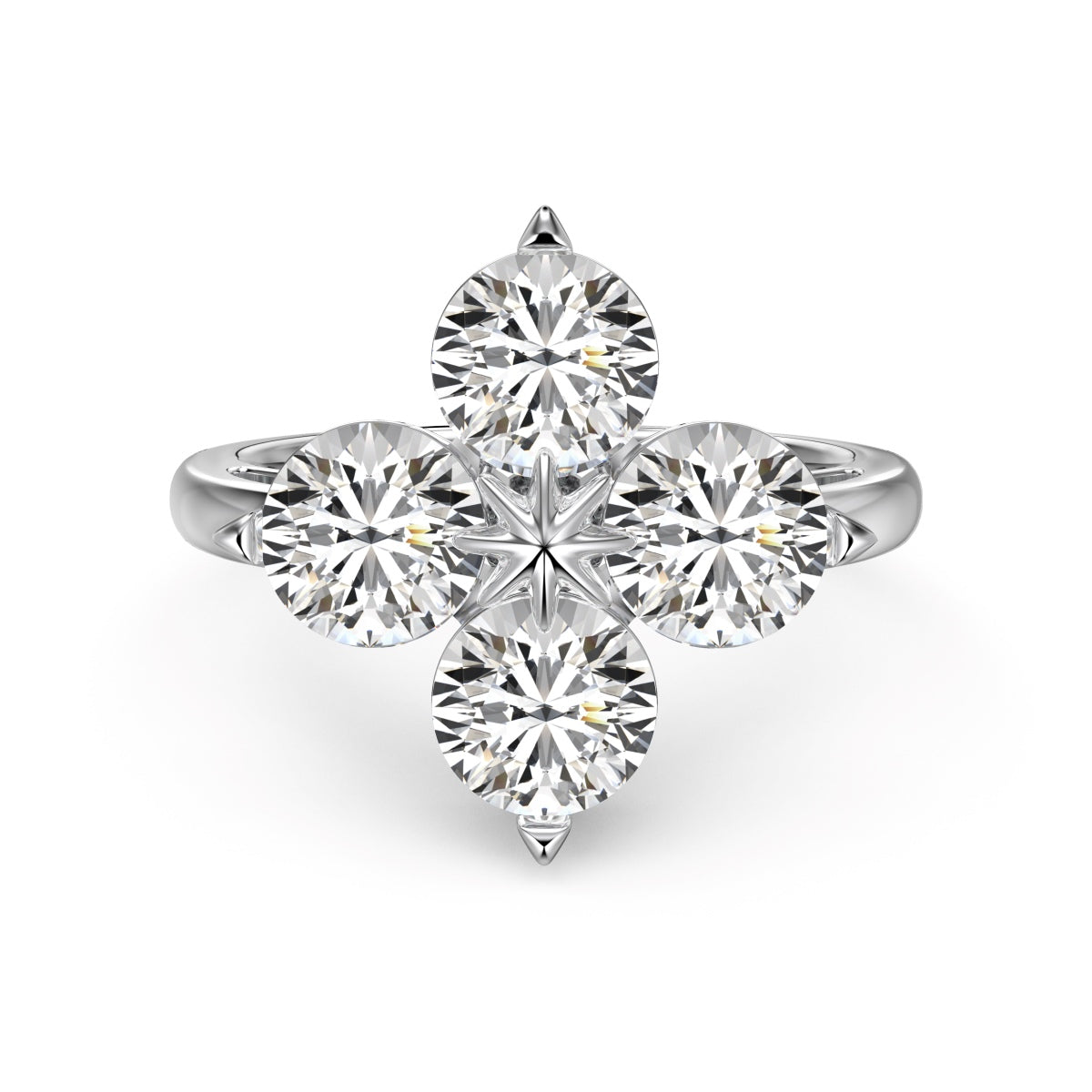 [Love Aura]Four-Leaf Clover Eight-Pointed Star Ring