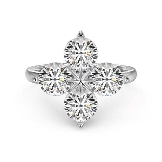 [Love Aura]Four-Leaf Clover Eight-Pointed Star Ring