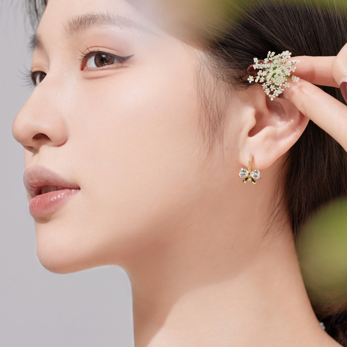 [Love Aura]Exquisite Earrings With Heart-Shaped Bow Design