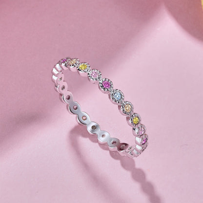 [Love Aura]Radiant Sparkling Round Cut Daily Ring