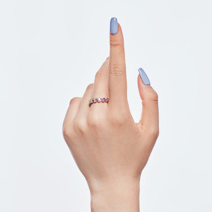 [Love Aura]Delicate Vibrant Emerald Cut Daily Ring