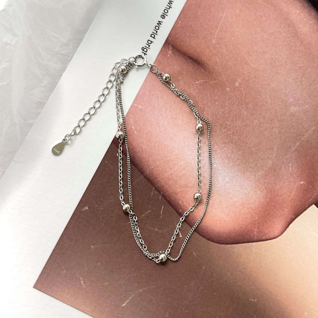[Love Aura]Delicate Bead Double Layer Bracelet