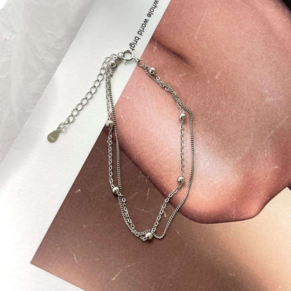 [Love Aura]Delicate Bead Double Layer Bracelet