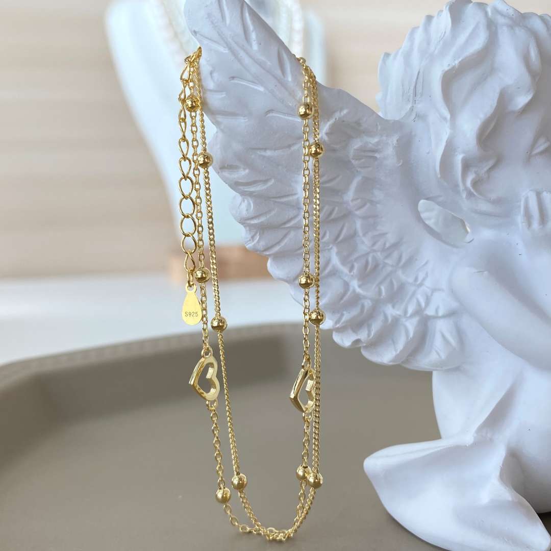 [Love Aura]Dainty Double Layer Love Heart Bracelet