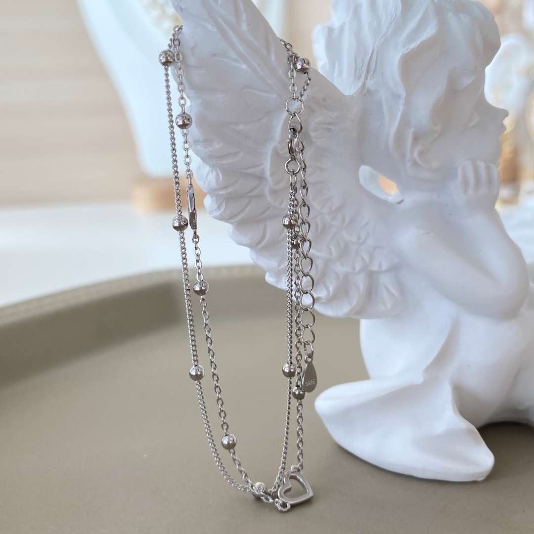[Love Aura]Dainty Double Layer Love Heart Bracelet