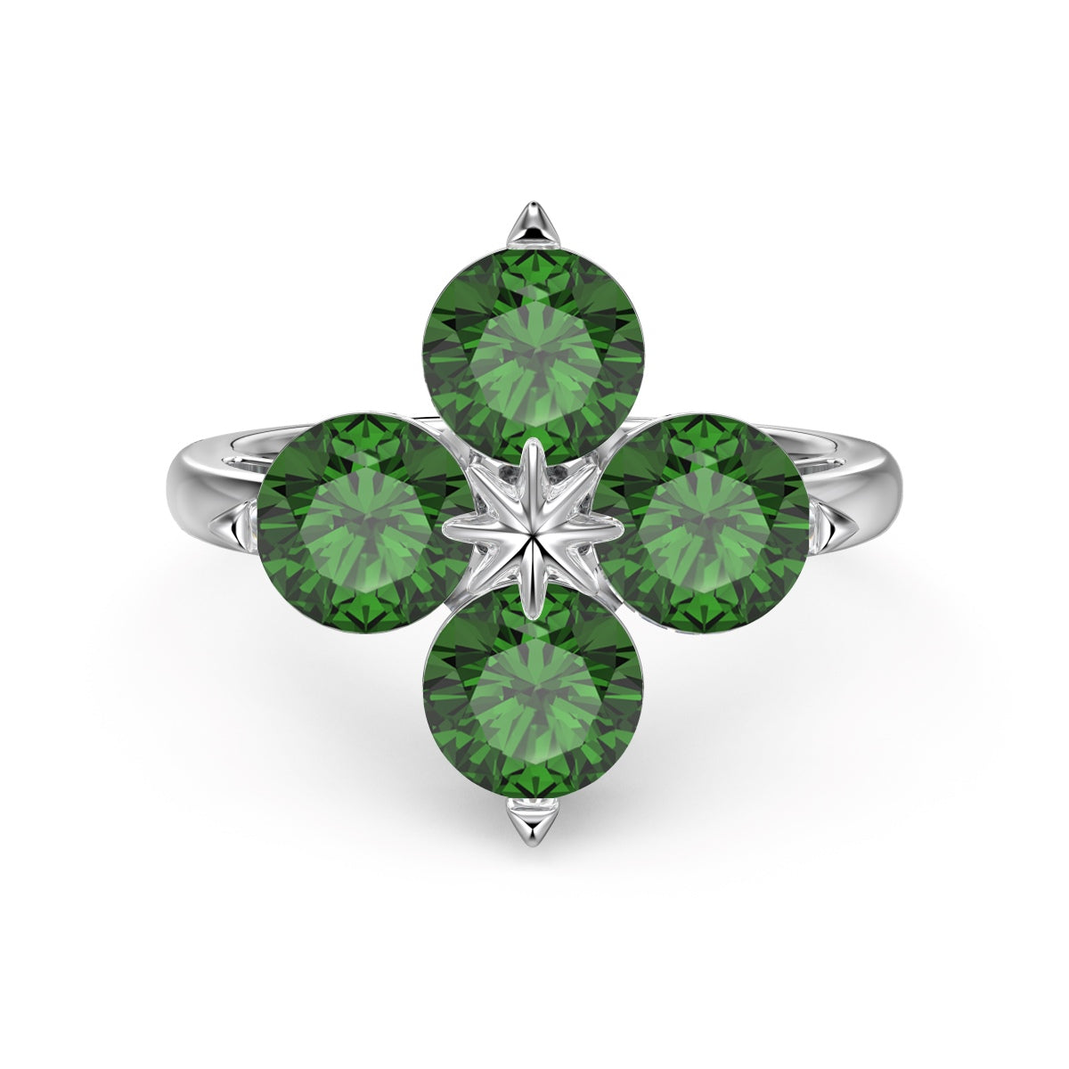 [Love Aura]Four-Leaf Clover Eight-Pointed Star Ring