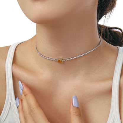 [Love Aura]2.0 carat Ornate Emerald Cut Necklace