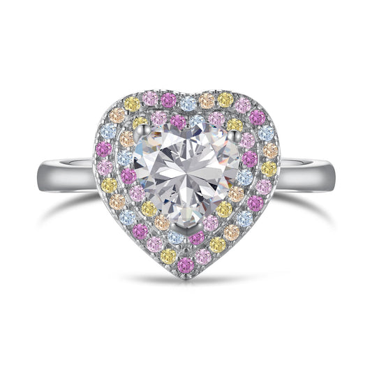 [Love Aura]Delicate Ebullient Heart Shape Wedding Ring