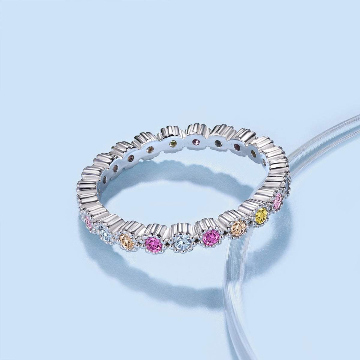 [Love Aura]Unique Scintillating Round Cut Daily Ring