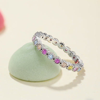 [Love Aura]Unique Scintillating Round Cut Daily Ring