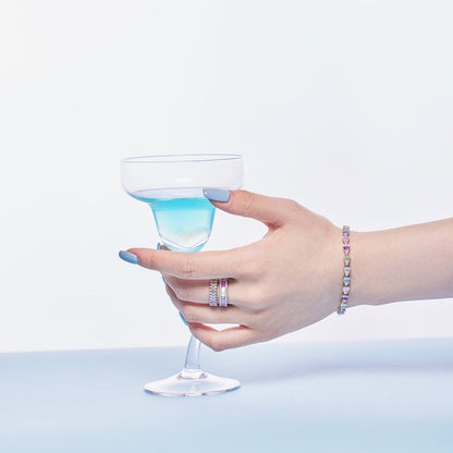 [Love Aura]Dainty Kaleidoscopic Emerald Cut Daily Ring