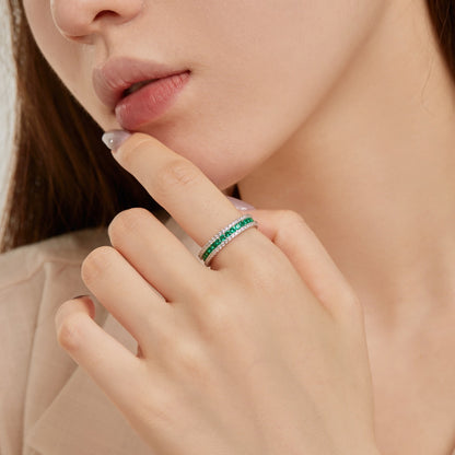 [Love Aura]Delicate Colorful Round Cut Daily Ring
