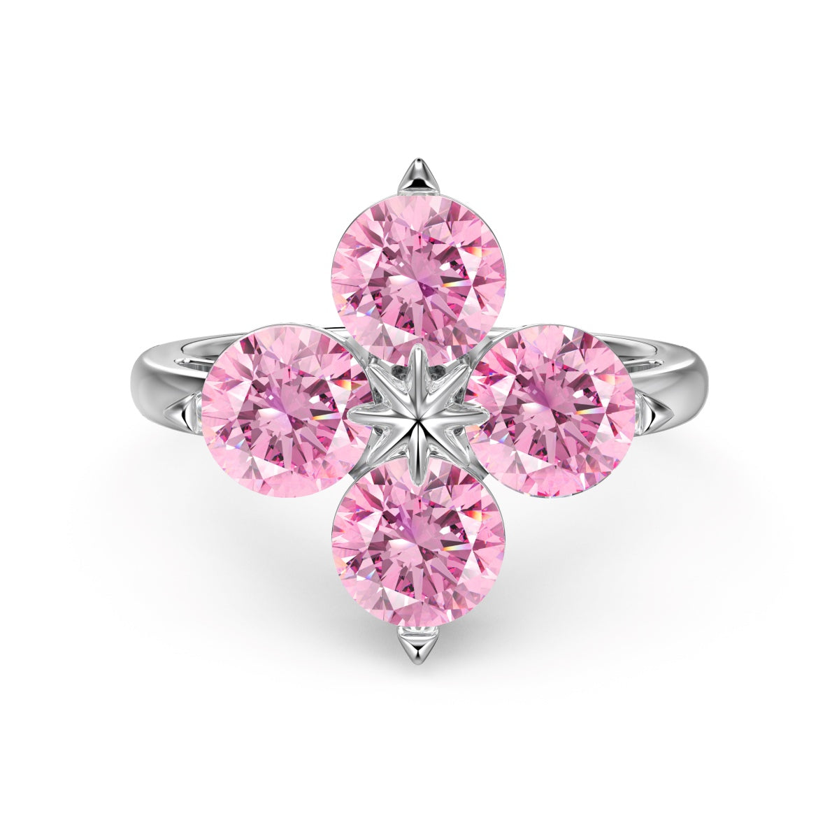 [Love Aura]Four-Leaf Clover Eight-Pointed Star Ring